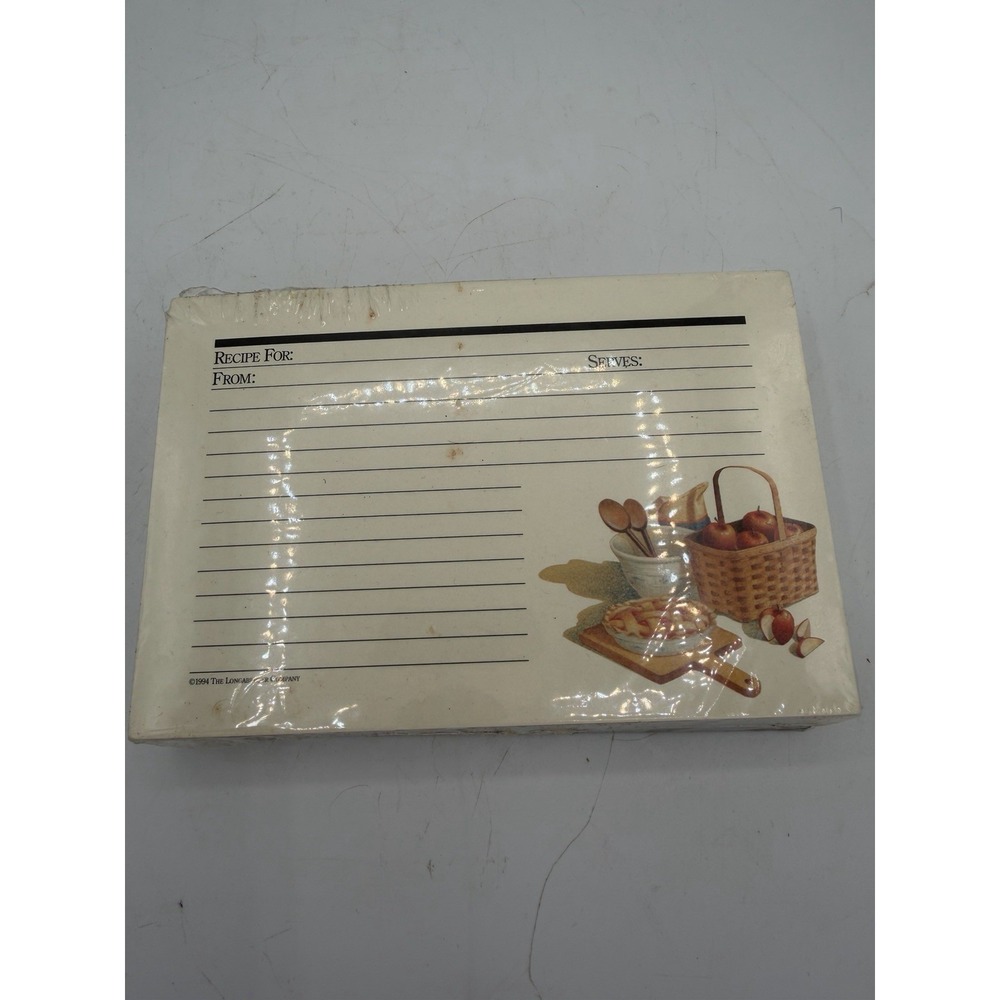 📚 1994 Longaberger 4" x 6" Recipe Cards – Large Set (100 pcs) w/ Dividers – NIP